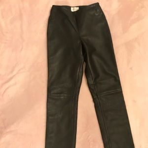 Hugo Buscati skinny black leather pants